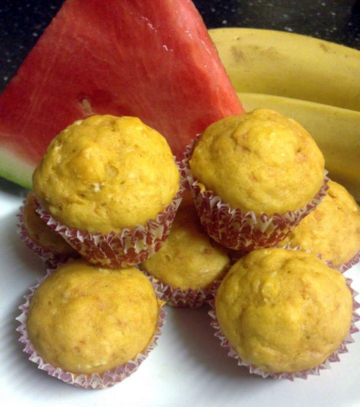 Banana Watermelon Mini Muffins