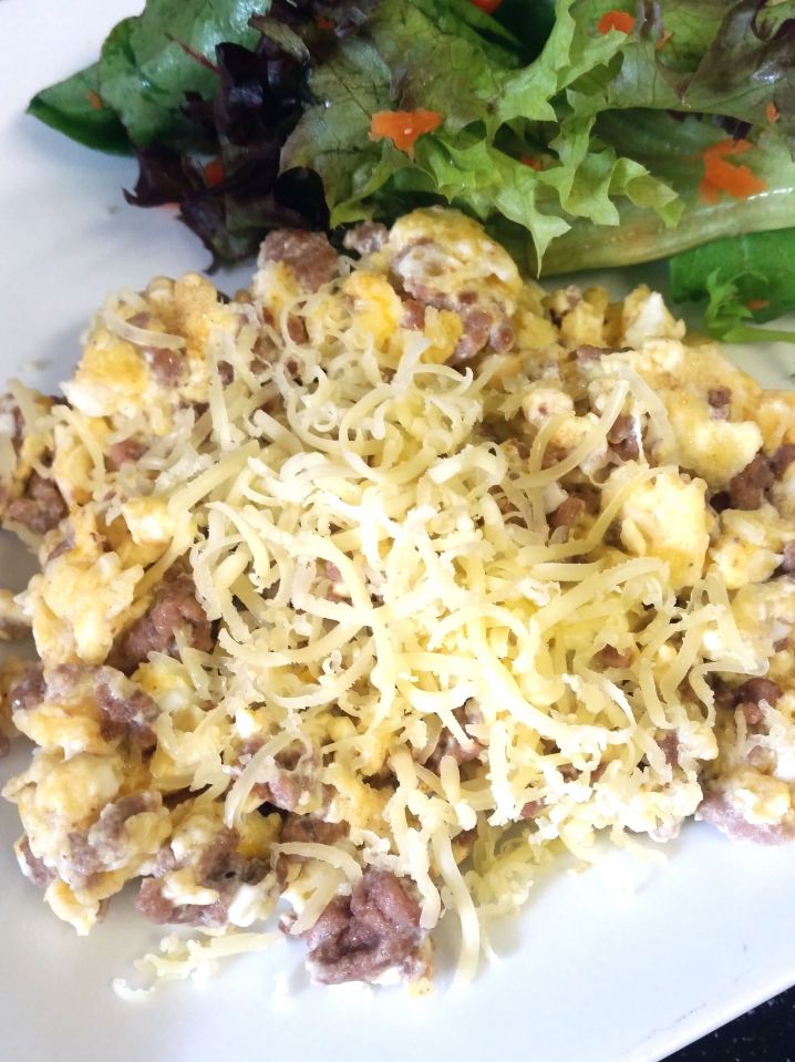 Cheesy Beef and Eggs